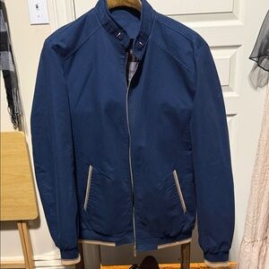 Outdoor Windbreaker Jacket With Striped Trim - M